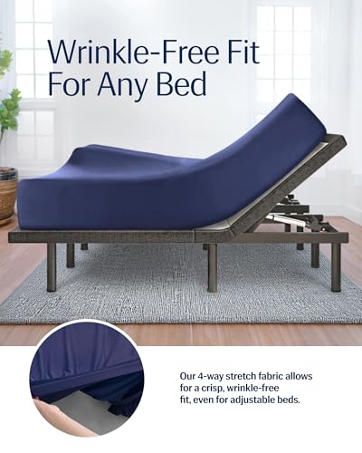 REST Evercool+ Cooling Fitted Sheet for Hot Sleepers, Full Size Midnight Blue