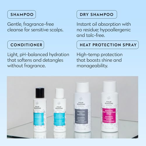 No Nothing 4-in-One Travel Hair Care Set - Fragrance-Free, 2.7 Fl Oz Pack of 4