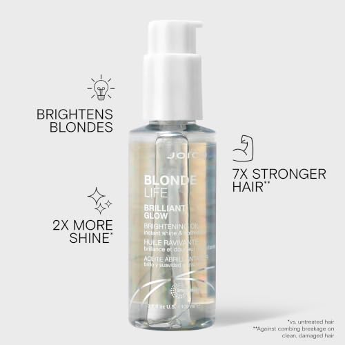 Joico Blonde Life Brilliant Glow Brightening Hair Oil 3.4 Fl Oz - Tames Frizz & Adds Shine