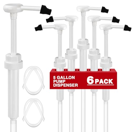 6 Pack 38-400 Gallon Pump Dispenser with 50cm Extended Tube for 5 Gallon Jugs