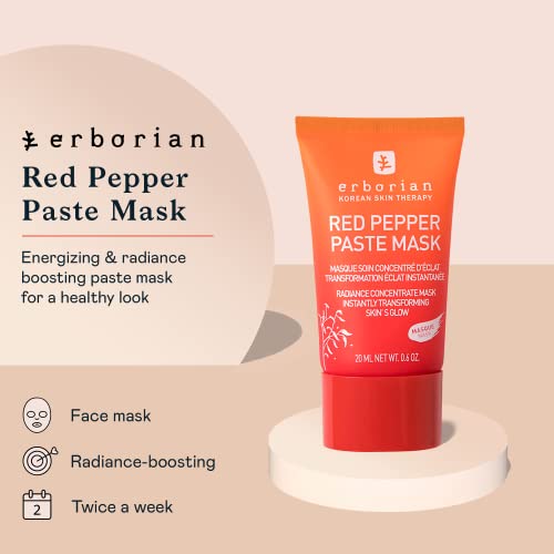 Erborian Red Pepper Paste Face Mask - Energizing & Radiance Boost - 0.6 Oz