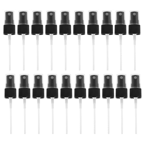 Spray Bottle Tops 50-Pack Plastic Spray Bottle Nozzle Sprayer Caps Replacement Fine Mist Pump Heads for Toners and Essential Oil Black
