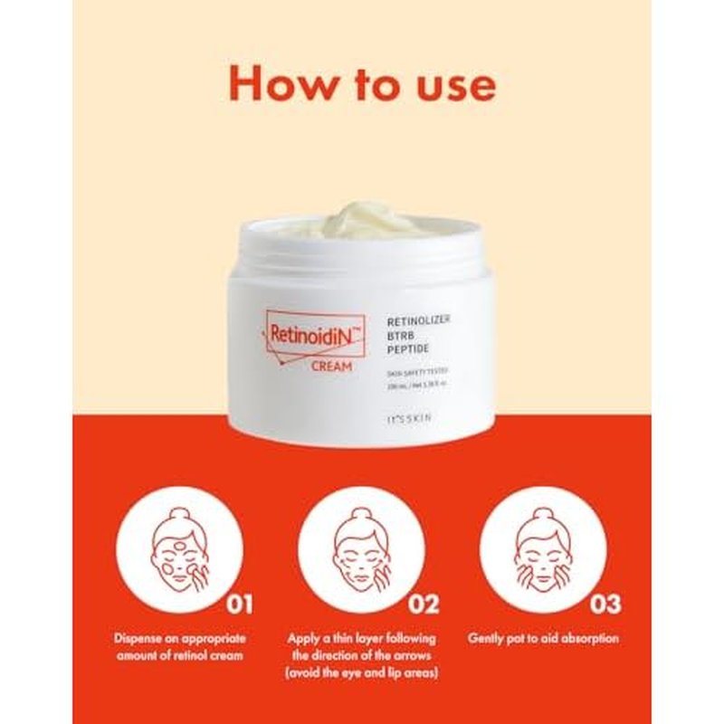 It'S SKIN Retinoidin Cream - Retinol Anti Aging Face Moisturizer - Smooth Wrinkles & Fine Lines - Firming & Moisturizing with Adenosine, Hyluronic Acid, Peptides, Niacinamide and Ceramide, 3.38 oz.