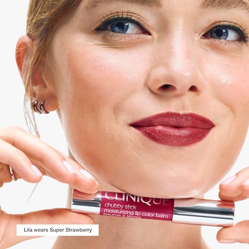 Clinique Chubby Stick Tinted Lip Balm Super Strawberry - New Packaging - Moisturizing Lip Color