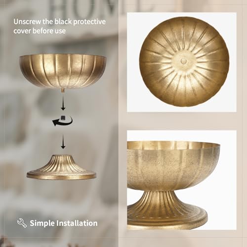 NUPTIO 5.4-inch Gold Compote Vase Set of 10 - Rustic Centerpieces for Weddings & Home Decor