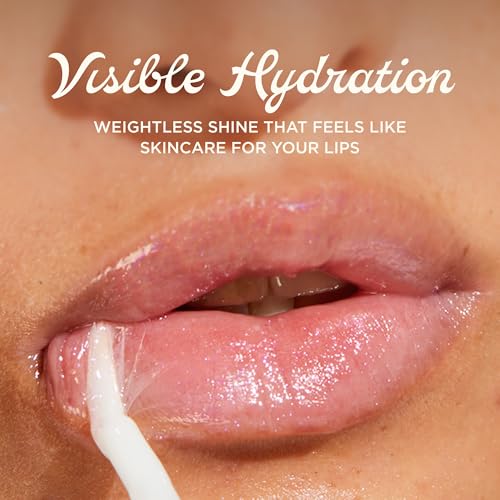 Lanolips Lanolin Lip Water - Clear Gloss Serum - Hyaluronic Acid Lip Balm and Shimmer for a Hydrated Glow - Lanolin Oil Moisturizer for Dry, Cracked Skin (10ml / 0.34 fl oz)