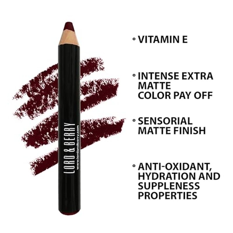 Lord and Berry Maximatte Crayon Lipstick - Matte Lipstick with Lip Liner - Enriched with Vitamin E - Intense Lasting Color - 3409 Younique - 0.06 oz