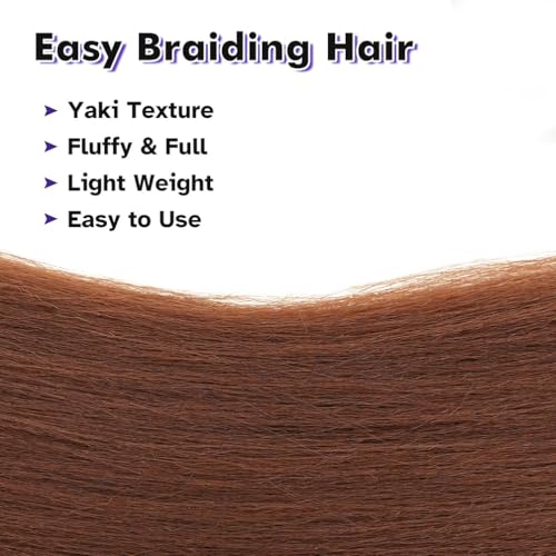 Pre-Stretched Braiding Hair Extensions - 8 Pack Yaki Texture, 16 Inches, Itch-Free