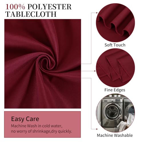 Burgundy Round Polyester Tablecloths - 10 Pack, 120 Inch - Formal & Casual Use Variation of THIS listing