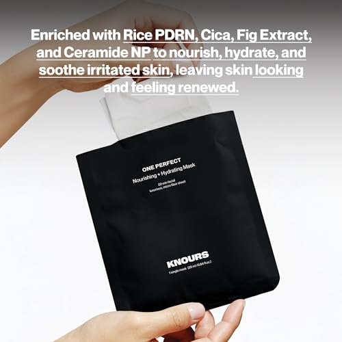 One Perfect Nourishing + Hydrating Mask Set with Rice PDRN, Cica, Fig Extract & Ceramide NP for Dry or Sensitive Skin, Deep Moisture & Balanced Skin Feel (5 Pack)