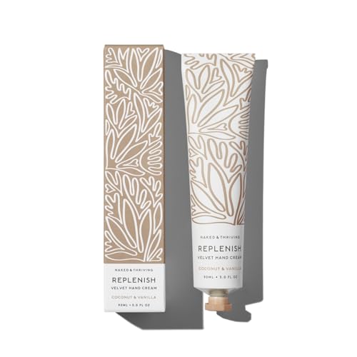 Naked & Thriving Replenish Velvet Hand Cream – Coconut & Vanilla, Fast-Absorbing Hydration