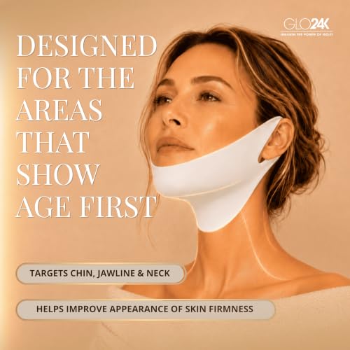 V-Line Chin & Neck Hydrogel Mask with Gold - 5 Pack for Firming & Hydration