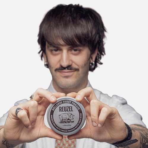 REUZEL Extreme Hold Matte Pomade, Strongest All Day Hold, Water Soluble Styling, No Shine & Flake Free, Easy To Wash Out, For and Hairstyles