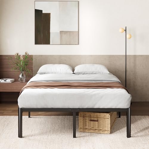 Full Metal Platform Bed Frame - 16 Inch Modern Steel Slat Support No Box Spring Black Variation of THIS listing