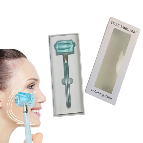 Ice Roller for Face & Body - Cold Therapy Tool to Depuff Eyes, Reduce Inflammation & Tighten Skin - with Protective Case (Blue)