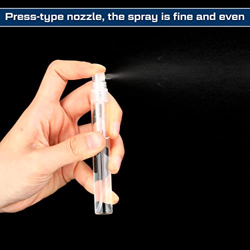 Lallisa 100 Pcs 10ml Mini Spray Bottles Clear Glass Perfume Bottles Refillable Fine Mist Spray Empty Fragrance Sample Containers Cosmetics Atomizer for Cleaning, Travel, Essential Oils