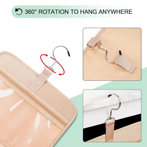 Travel Hanging Toiletry Bag for Women - Green, Large with Jewelry Organizer