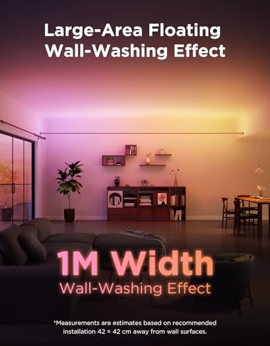Govee RGBWWIC 19.7ft Smart LED Strip Light Kit with Skyline Floating Wall Wash