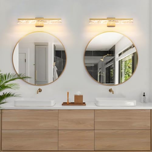 Gold 24-Inch Dimmable Vanity Light Fixture for Bathroom Mirror