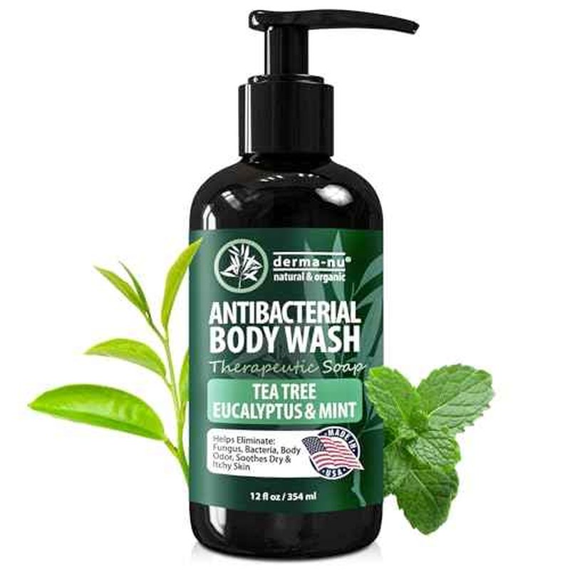 Derma-Nu Therapeutic Antibacterial Soap & Tea Tree Body Wash ? For Jock Itch, Athlete¡¯s Foot, Eczema & Back Acne ?For Men and Women Safe for All Skin Types ? 12 oz