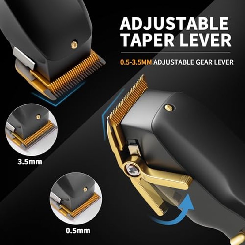 Hair Clippers for Men, Cordless Hair Trimmer Set with 8 Color-Coded Guard, Clippers for Hair Cutting, Beard Trimmer, Barber Accessories for Face, Neck & Manscaping, Ideal Gift, 15Pcs