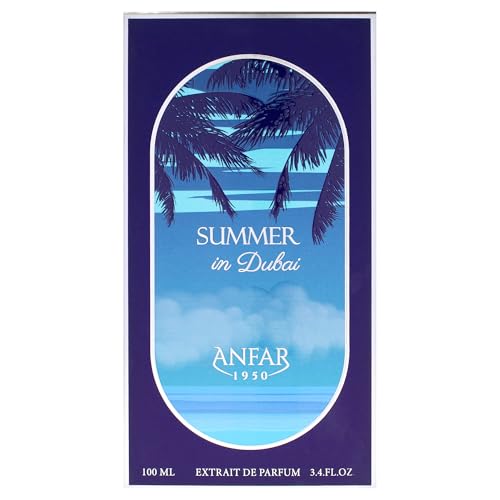 Anfar Dubai Summer Eau de Parfum Spray for Men - Long Lasting Oriental Vanilla Fragrance