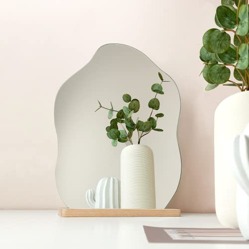 Glass Make up Mirror for Room Decor Aesthetic, Cloud Vanity Frameless Mirror for Bedroom, Office and Preppy Room Decor