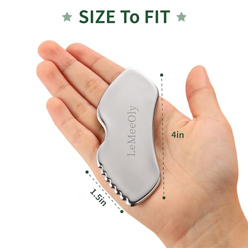 Stainless Steel Gua Sha Facial Tools Metal GuaSha Tool for Face Neck, Detailer Gua Sha Lymphatic Drainage Reduce Wrinkles Face Massage Tool, Gift for Women
