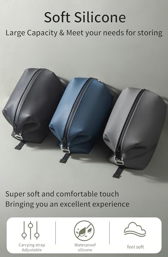 Silicone Toiletry Bag 4.5L - Water-Resistant Travel Organizer, Black