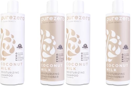 12 Fl Oz Coconut Milk Shampoo & Conditioner Set - Vegan, Sulfate-Free, Hydrating