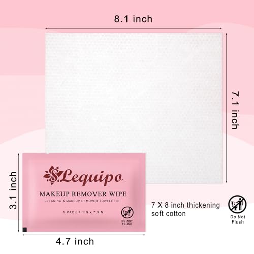 100 pcs Makeup Remover Wipes Individually Wrapped, Single Use Travel Makeup Remover Cloth for Face (PINK)