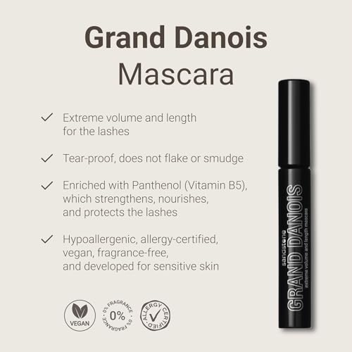 Sandstone Scandinavia Hypoallergenic Mascara for Sensitive Eyes ? Black ? Smudge-Proof & Sweat-Resistant ? Lengthening & Volumizing ? Vegan, Fragrance-Free