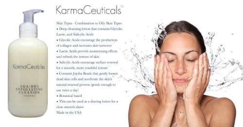 KarmaCeuticles 16oz AHA BHA Exfoliating Facial Cleanser with Jojoba Beads