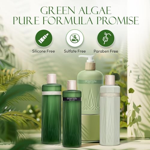 Moisturizing Body Wash for Sensitive Skin Women & Men, Full Body Washes with Hot Spring Yeast, Green Algae & Kaolin from Japan, Natural Body Wash, Daily Use, 2EA, Each 10.1 Fl Oz