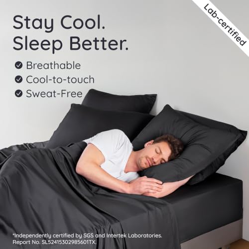 Bamboo Cooling Bed Sheet Set Full Size - 4 Pieces, Soft & Breathable