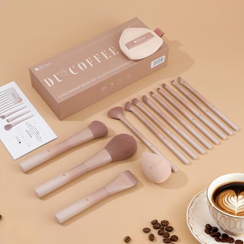 12pcs Makeup Brush Set with Sponges - Cruelty-Free Professional Brushes & Blenders