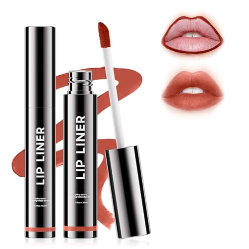 Peel Off Lip Liner Highly Pigmented - Lip Stain Long Lasting Waterproof as Womens Day Gifts for Women Girls, Lip Tint Stain Peel Non-Sticky & Smudge-Proof Easy to Use & Natural Finish (Rose)