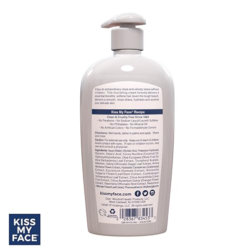 Unscented Moisture Shave Cream for Men & Women - 11oz Pump Bottle, Pack of 4