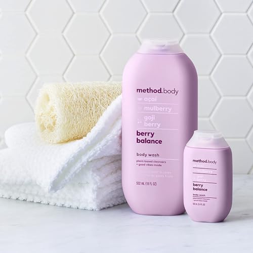 Method Body Wash Duo - Pure Peace + Berry Balance Moisturizing Shower Gels, 18 Fl Oz