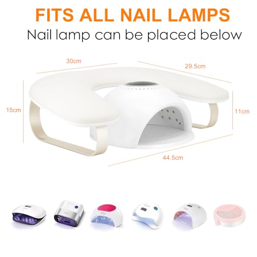 Arm Rest for Nails Tech Upgraded 10¡Æ Inclined, U-Shaped Manicure Nail Arm Rest Stand, Nail Armrest for Nail Tech Hand Rests with Aluminum Alloy Holder Non-Slip