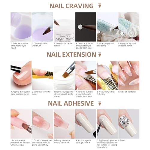 Colorful Acrylic Nail Kit Starter Set for Beginners with Nail Drill & Accessories