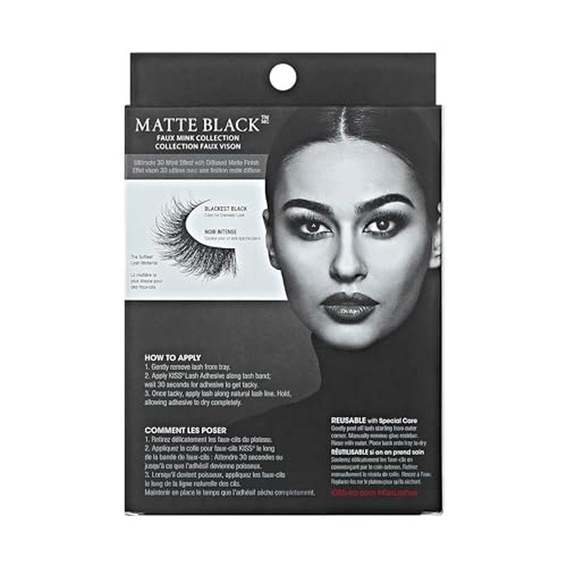 KISS Lash Couture, False Eyelashes, 'Matte Twill', 14mm, Includes 4 Pairs Of Lashes, Easy to Apply, Reusable Lash Clusters