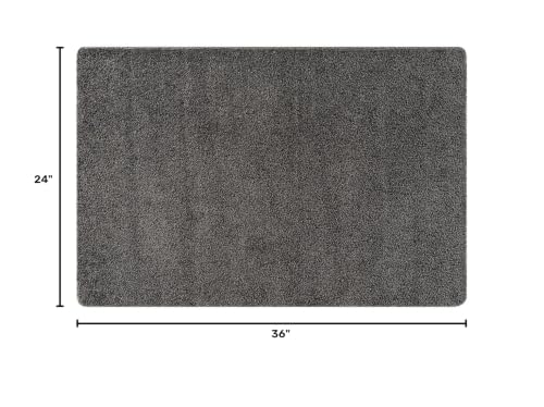 Lena Rug 2x3 Dark Gray Indoor Door Mat Ultra Plush Non Slip Washable Rug