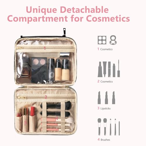 Urophylla Large Teal Travel Toiletry Bag for Women, Hanging Makeup Organizer