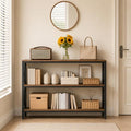 Rustic Brown 47.2-Inch Industrial Console Table with 3 Tiers
