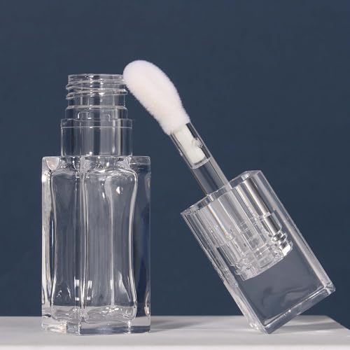 Clear Square Lip Gloss Tube Set - 18x 6ml PETG Lip Oil Containers with Wands