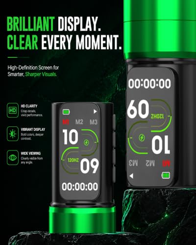 Poseidon Wireless Tattoo Gun Kit with 2 Batteries - Green Variation