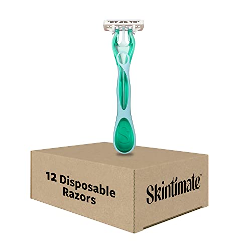 Skintimate Sensitive Skin Disposable Razor 4-Count Pack of 3 - 3 Blade, Travel Friendly
