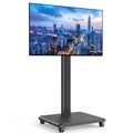 Black Portable Rolling TV Stand for 32-65 Inch Screens - Adjustable Height