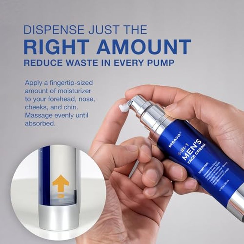 6 in 1 Face Cream for Men: 6 in 1 Mens Face Moisturizer, Mens Face Cream Anti Aging - Eye Bags Treatment & Wrinkle Cream for Men Pack of 2